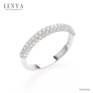 Lenya Jewelry แหวนเพชร DiamondLike ด้วยงานฝังที่ละเอียด ประดับไปด้วยเพชรจำนวน 67 เม็ด ตัวเรือนเงินแท้ชุบทองคำขาว