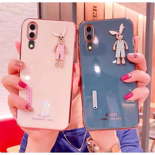 แฟชั่น ประณีต การ์ตูน สามมิติ น่ารัก กระต่าย เคส Samsung Galaxy S22 Ultra S22 Plus S21FE s10 plus + s20 plus s20ultra s20fe s21 plus s21ultra s10lite note20 ultra Case การชุบ อ่อนนุ่ม เคส