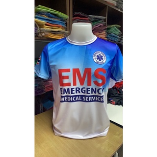 เสื้อ EMSกู้ชีพกู้ภัย พิมพ์ลายแบบใหม่ คอกลมA012