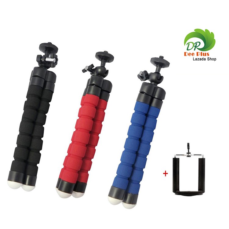 ขาตั้งกล้อง ขาตั้งมือถือ หนวดปลาหมึก 3 ขา มี3สี Octopus Flexible Leg Mini Size S 3colors