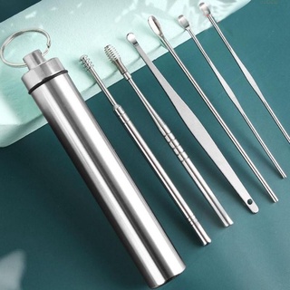 ALAT PEMBERSIH KOTORAN TELINGA KOREK KUPING STAINLESS EAR CLEANER KOTORAN SET ISI 5 ANTI KARAT WAX BESI