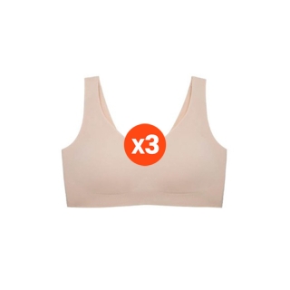 SABINA BRALESS เสื้อชั้นใน Seamless (Set 3 ชิ้น) (ไม่มีโครง) รุ่น Soft Collection รหัส SBXK108CL สีเนื้ออ่อน