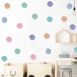 【Zooyoo】Morandi สี dots สติ๊กเกอร์ติดผนังห้องนอนระเบียงเชิงพาณิชย์ผนังตกแต่งสติ๊กเกอร์ติดผนังตกแต่ง