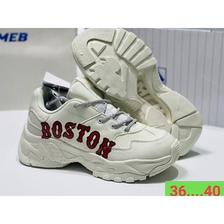 รองเท้า GU Boston รองเท้าผ้าใบแบบหนังสำหรับผู้หญิง รองเท้าแฟชั่น