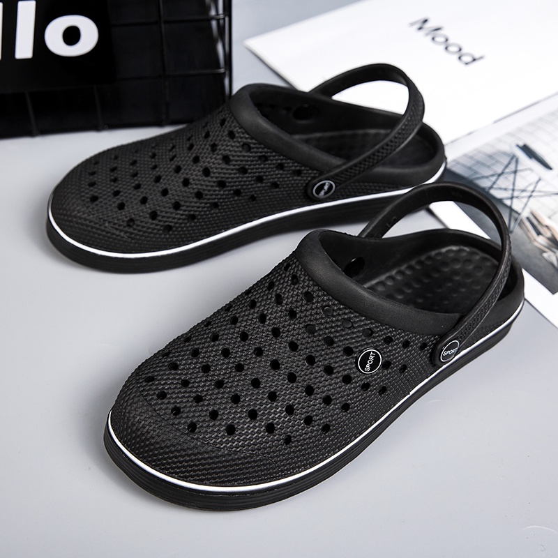 รองเท้าแตะลําลอง พื้นหนา ระบายอากาศ กันลื่น เหมาะกับเดินชายหาด แฟชั่นฤดูร้อน สําหรับผู้ชาย ไซซ์ 45 46