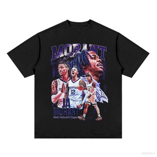 เสื้อยืดคอกลม แขนสั้น พิมพ์ลาย Memphis Grizzlies Morant NBA ทรงหลวม สไตล์สปอร์ต สําหรับผู้หญิง