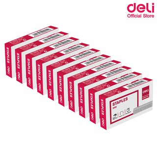 Deli 0015 Staples ลวดเย็บกระดาษเบอร์ 23/10 ( 60 Sheets ) เย็บได้ 500 ครั้ง แพ็ค 10 กล่อง ลวดเย็บกระดาษ