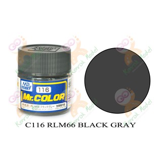 สีสูตรทินเนอร์ Mr.hobby Mr.color C116 Black Grey Semi-Gloss 10ml