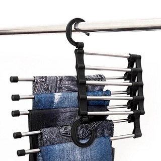 ไม้แขวนกางเกง สแตนเลส 5 in 1 ไม้แขวนกางเกง ไม้แขวนกางเกง 5ชั้น pants rack ประหยัดพื้นที่ได้เยอะ SPG