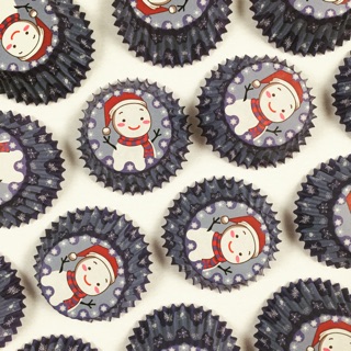 ถ้วยกระดาษ 250ใบ ลายตุ๊กตาหิมะใหญ่ สีน้ำเงิน