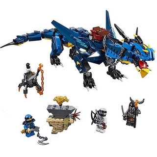 บล็อกตัวต่อเลโก้ Lego Ninjago Blue Dragon Thunder Jet ของเล่นเสริมการศึกษา สําหรับเด็ก 567 ชิ้น