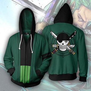 ONE PIECE เสื้อแจ็คเก็ตมีฮู้ดพิมพ์ลายการ์ตูนวันพีช 3d