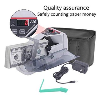 เครื่องนับเงินแบบพกพาได้ เครื่องนับธนบัตรสำหรับพกพา Mini Bill Cash Money Currency Counters Machine V30