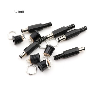 [Ruibull] 10 Pcs 5.5mm x 2.1mm Male DC Power Plug Connector Screw Lock Female Panel Socket Hot Sell