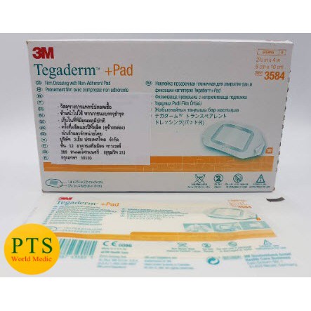 3M Tegaderm + Pad 6x10 cm (3584) แผ่นฟิล์มกันน้ำพร้อมแผ่นซับ (1 แผ่น)