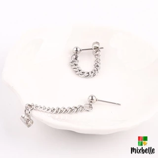ต่างหูโซ่ จิวหู Stainless Steel แท้ ไม่ลอก ไม่ดำ เครื่องประดับสแตนเลส (รหัส XO)