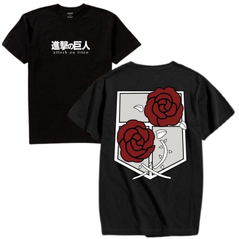 เสื้อยืดสีขาวAttack ON TITAN เสื้อยืด - STATIONARY GUARD / เสื้อยืด ขนาดใหญ่ / M L XL XXL 3XL 4XL 4X