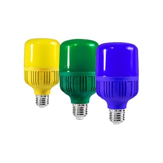 หลอดไฟสปอตไลท์ LED E27 220V 5W 10W 15W 20W 30W พลังงานสูง สีเขียว สีฟ้า สีเหลือง