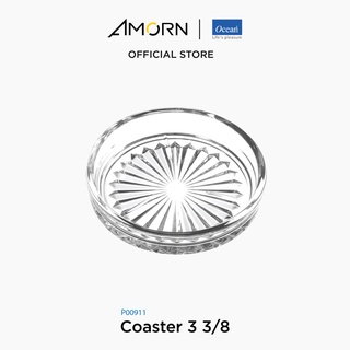 AMORN - (Ocean) P00911 Coaster [1กล่อง(12ใบ)]- จานรองเเก้ว จานมิเซเลเนีย จานดินเนอร์เเวร์ จานโอเชี่ยนกลาส 3.25 นิ้ว