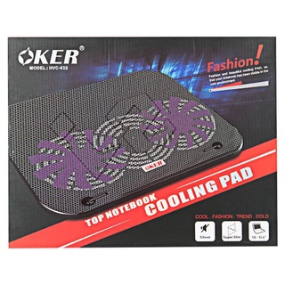 พัดลมรองโน๊ตบุ๊ค Cooler Pad (2 Fan) OKER HVC-632 Black