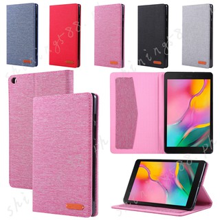 For Samsung Galaxy Tab A7 Lite 8.7 2021 SM-T220 T225 T227 Colored Fabric Flip Case Shockproof Card Holder Bracket Tablet Cover