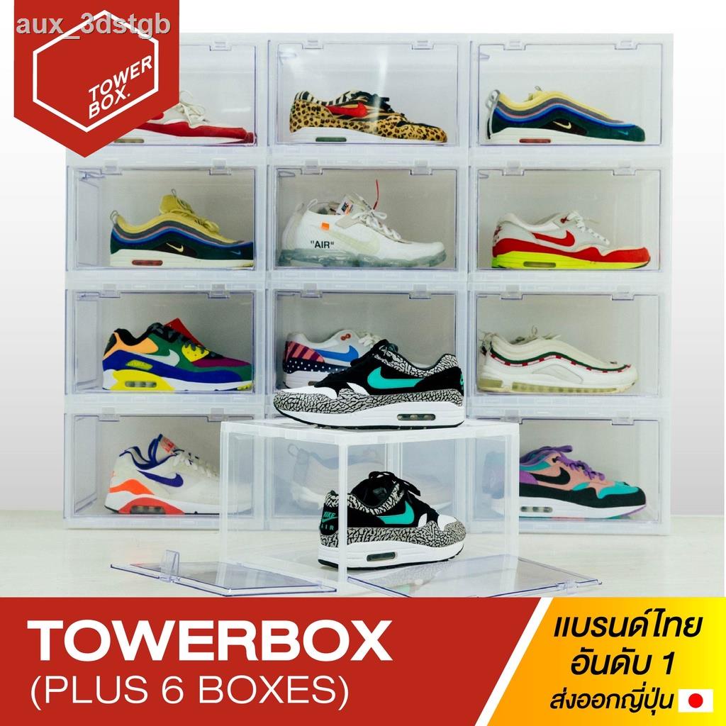 ✗☬Tower Box Plus (6 Boxes) - กล่องรองเท้าเปิด-ปิด ได้ 2ด้าน