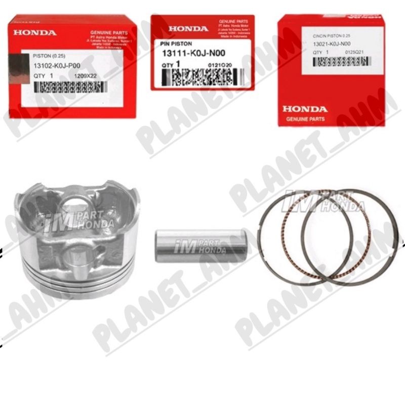 Honda 13103-K0J-P00 K0J ลูกสูบชุด Sether แหวนปากกา Genio Beat LED K1A Scoopy eSP K2F Over ขนาด STD 2