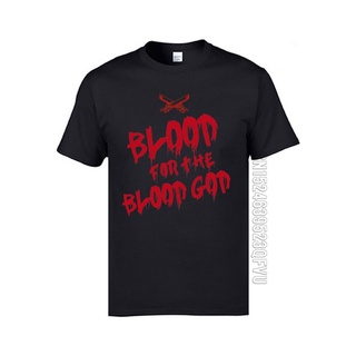 T-shirt  2019 เสื้อยืดลําลอง แขนสั้น ผ้าฝ้ายแท้ พิมพ์ลาย Blood for the Blood God Rock Music สําหรับผู้ชายS-5XL