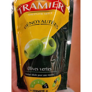 TRAMIER Pitted Green Olives in Brine Formular Two  230g