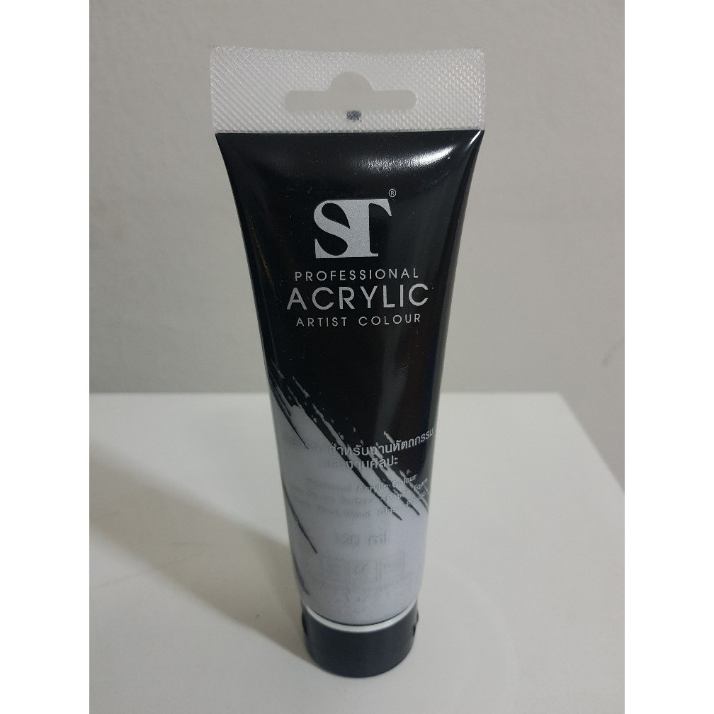 สีอะคริลิค 75/120ml. ทอง/เงิน ตรา ST Acrylic Colour - รูปที่ 2