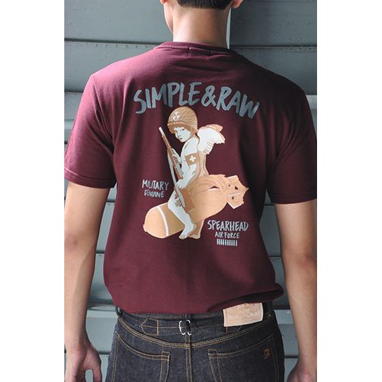 Simple&Raw - เสื้อยืด Ts708 Military Coast (RedBrown)