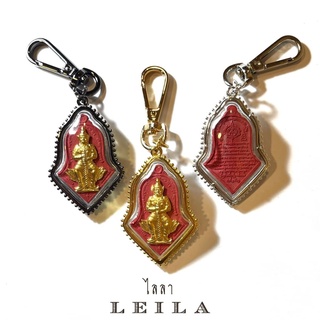 Leila Amulets ท้าวเวสสุวรรณ วัดจุฬามณี รุ่นรับขวัญศิษย์ ปี 62 ผงจูซาแดง หน้ากากกะไหล่ทอง พิมพ์ใหญ่ (พร้อมพวงกุญแจฟรี)