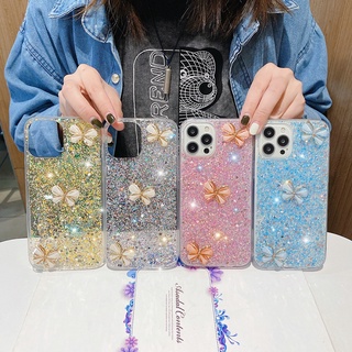 เคส Samsung A02S A03S A12 A02 A72 A52 A52S A32 A22 4G 5G M02 M12 Bling Epoxy Glitter Butterfly Candy Shockproof Phone Case Transparent Back Cover