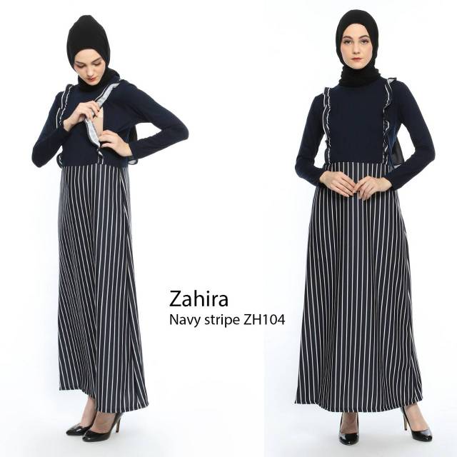 ZAHIRA ชุดให้นมลายทางสีกรมท่า ZH103