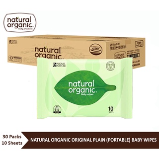 Natural Organic, Original Plain Baby Wipes (Portable Type, 10 Sheets*30)