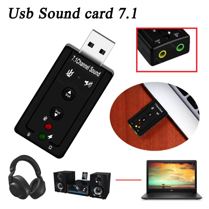 USB Sound Card 7.1CH External USB 2.0 To 3D Audio 7.1 Channel Sound Card Adapter SOU003 SOU004