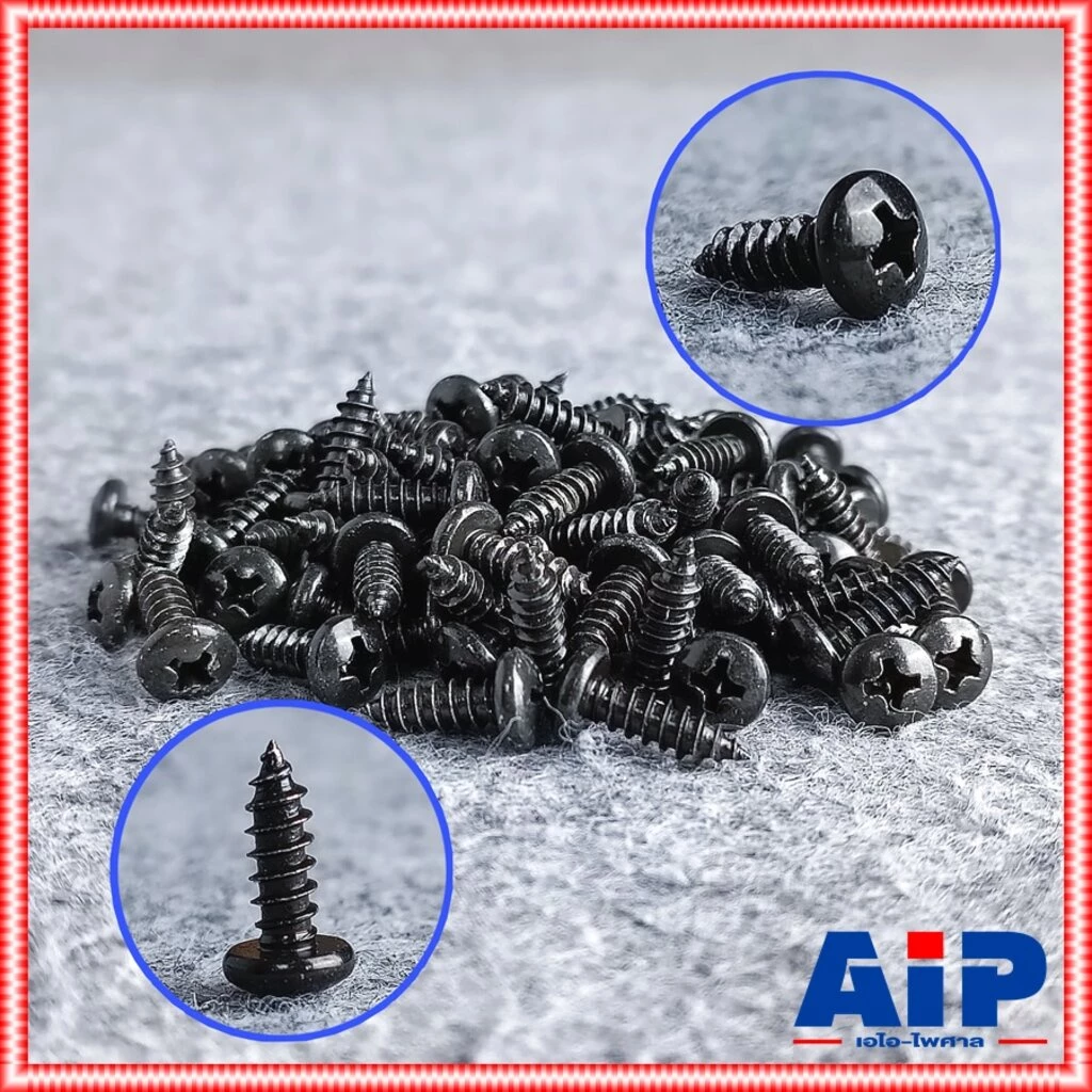 ประมาณ100ตัว สกรูPHดำ 8X1/2" สกรูเกลียวปล่อย น็อตเกลียวปล่อย น็อตดำเกลียวปล่อย1/2นิ้ว สกรูดำหัวกลมเล็กเกลียวปล่อย เอไ...