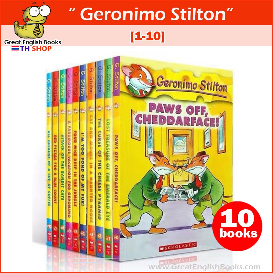 *พร้อมส่ง เล่ม1-80* การผจญภัยของเจ้าหนู Geronimo Stilton 1-10 (10 books) Full colour Scholastic