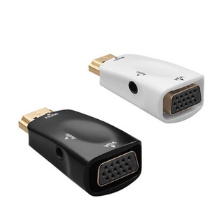 1080p Hdmi Male To Vga Female 3.5 มม. อะแดปเตอร์แปลงสายเคเบิ้ลเสียงวิดีโอ