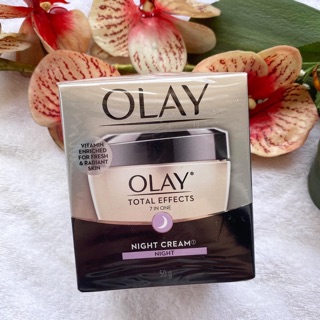 50 g. ผลิต 01/23 Olay Total Effects 7 In One Night Cream โอเลย์ โททัล เอฟเฟ็คส์ 7 อิน 1 ไนท์ ครีม กล่องดำ