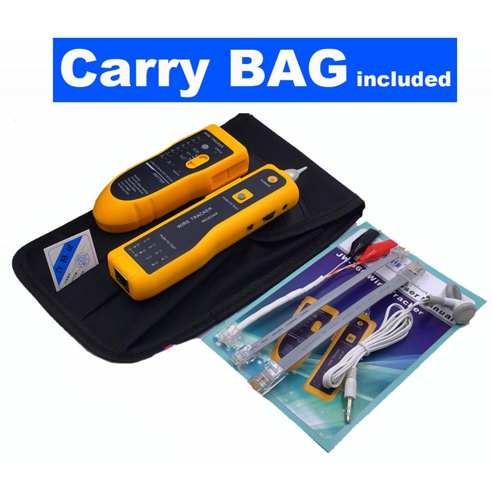 JW-360 JW360 "พร้อมกระเป๋า" เครือข่ายสายไฟ Tracker เครื่องทดสอบสายพร้อมกระเป๋า w/โทนเครื่องกําเนิดไฟ