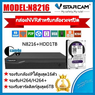 Vstarcam กล่องNVR N8216 16CH พร้อมHDD1TB ใช้สำหรับกล้องวงจรปิด