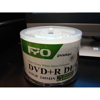 DVD+R DL 8.5GB RYO 8X WHITE Semi-Glossy Inkjet Printable (pack 50.)