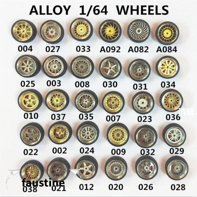 thumbnail image 2 of 6 Sets 1/64 Scale Off-Road Tires & Rims - 14.2mm Diameter Rubber Tires For Model Trucks & SUVs 2 of 11