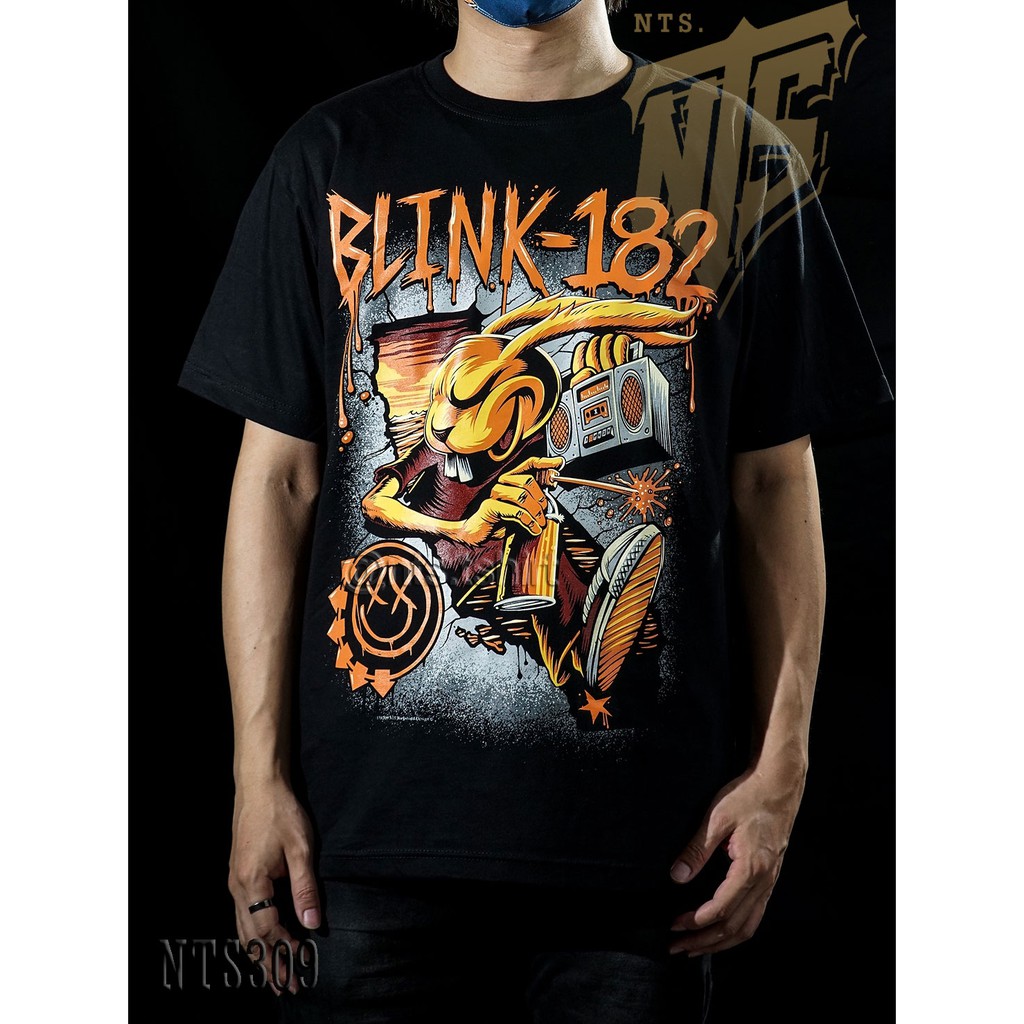 NTS 309 Blink 182 Rabbit Dance เสื้อยืด ลายวงดนตรี ซิลค์สกรีน ผ้าคอตตอนหนานุ่ม ไม่หดไม่ย้วย สีดำ S M L XL XXL