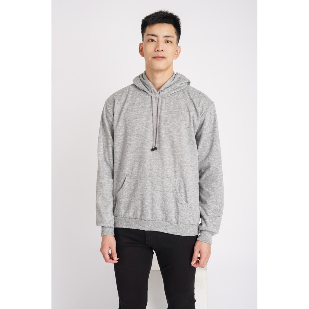 Asgard777 - PLAIN HOODIE TTL LIGHT GREY เสื้อฮู้ดผู้ชาย