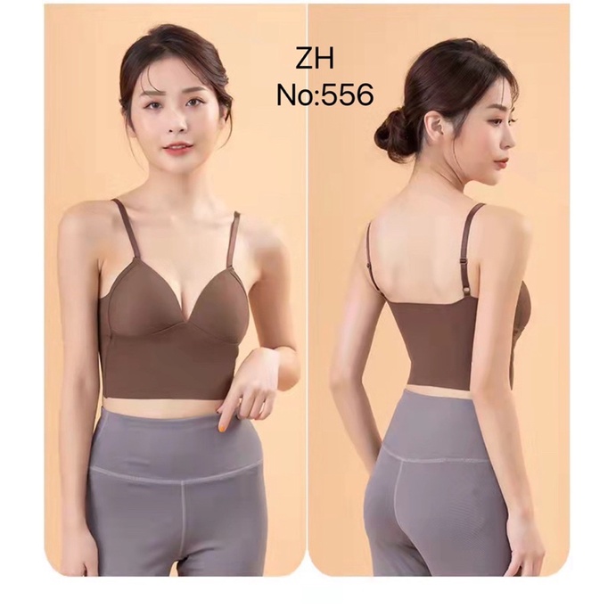 สายเดี่ยวฟองน้ำในตัวเนื้อผ้าอย่างดี บราสีหวานๆZH.6715