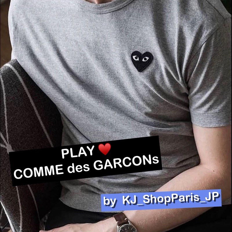 (ใหม่และแท้ %) PLAY COMME des GARCONs แขนสั้น สีเทา Men size พร้อมส่ง