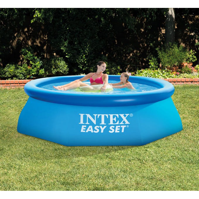 INTEX EASY SET สระน้ำผ้าใบ  ขนาด 244 x สูง 76 cm. แถมฟรีที่สูบลม