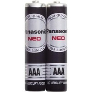 ถ่าน Panasonic AAA (ขนาดเล็ก) Neo ดำ 1.5V จำนวน 2 ก้อน